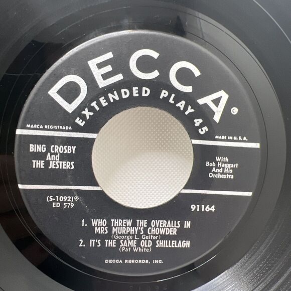 Bing Crosby DOUBLE 7” EP St Patrick's Day 45 Vinyl Set Cardboard Picture Sleeve - Picture 6 of 12